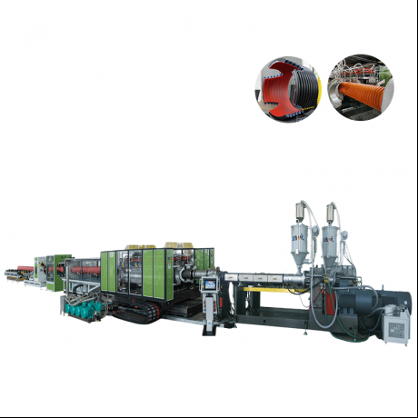 HDPE / PP / PVC Horizontal Uhlobo Double Wall rhanga-Pipe extrusion Line